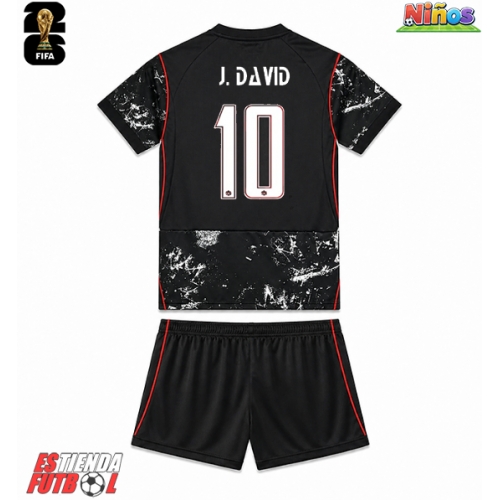 Canadá Jonathan David #10 Segunda Equipación Niños Mundial 2026 Manga Corta (+ Pantalones cortos)
